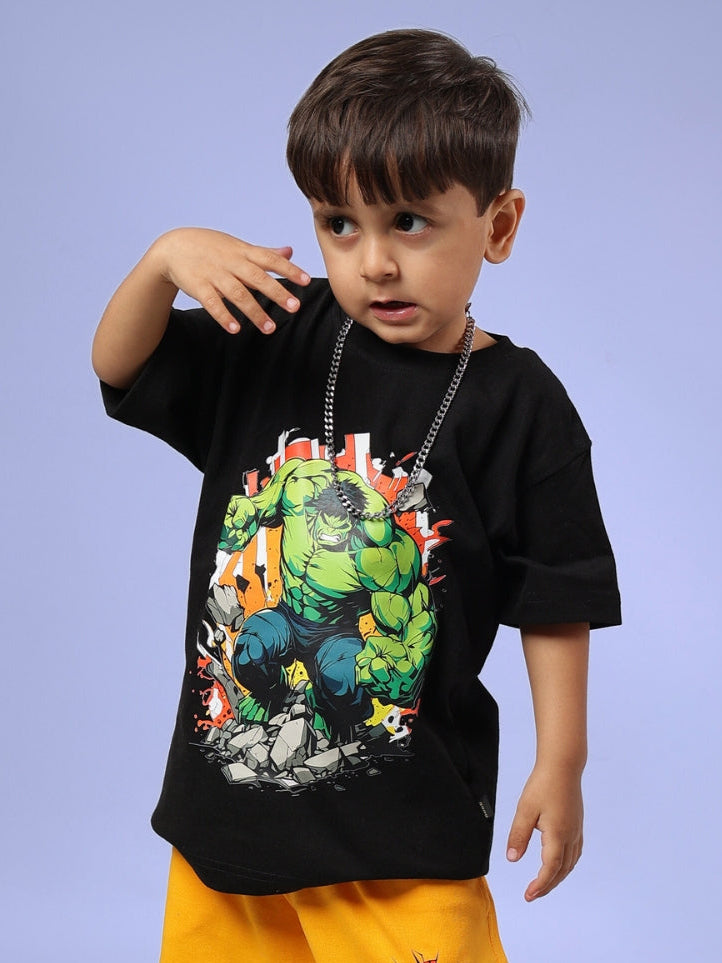 HULK T-SHIRT FOR BOYS & GIRLS (BLACK)