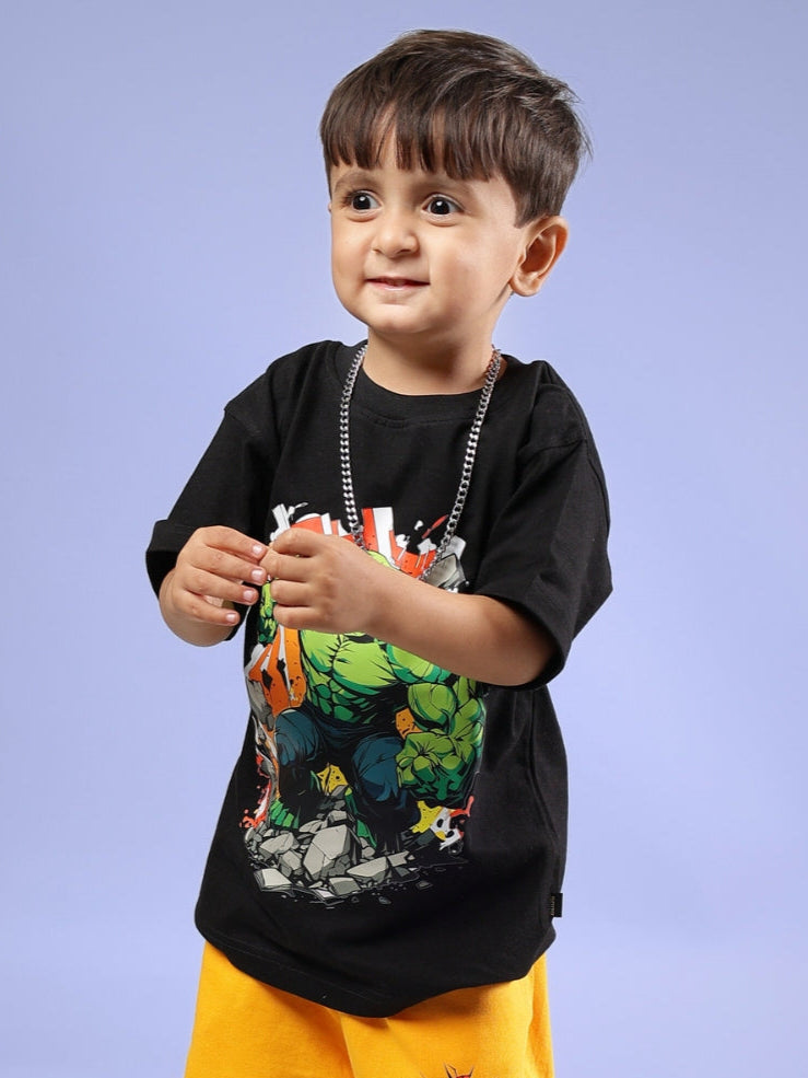 HULK T-SHIRT FOR BOYS & GIRLS (BLACK)