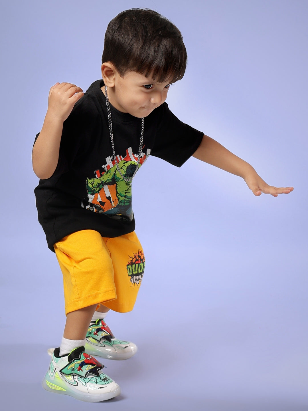 HULK CO-ORD FOR BOYS & GIRLS (BLACK-YELLOW)