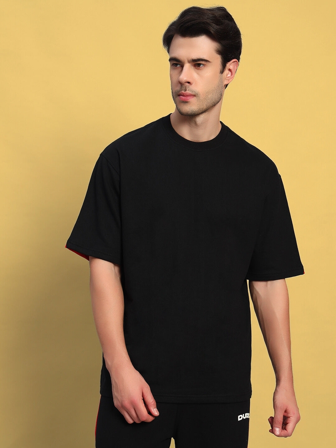 TITAN OVER-SIZED T-SHIRT (BLACK-RED)