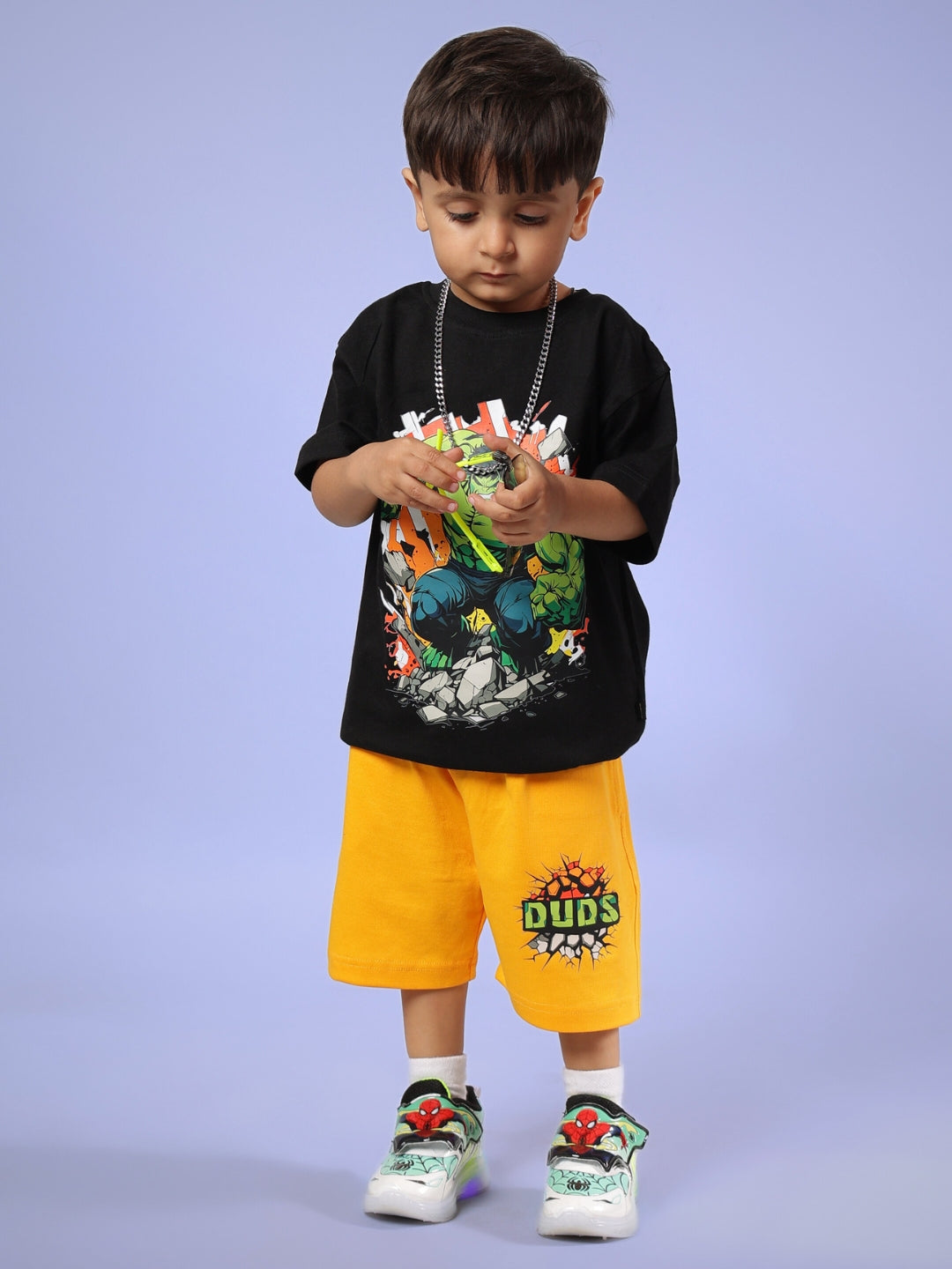 HULK CO-ORD FOR BOYS & GIRLS (BLACK-YELLOW)