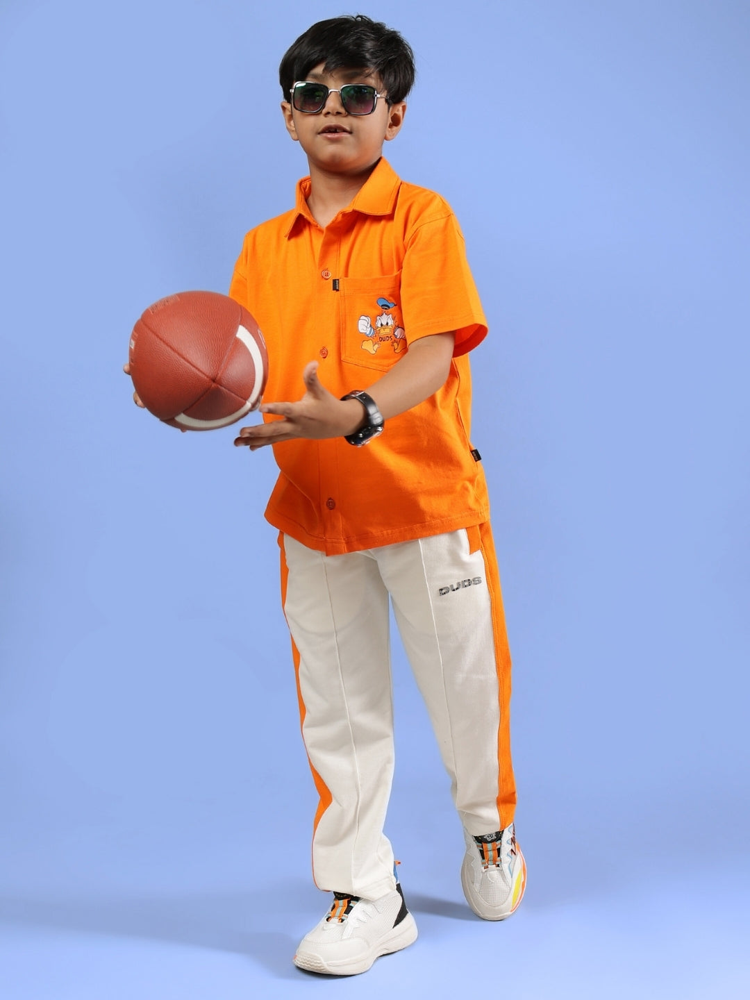 BREEZER JOGGER FOR BOYS & GIRLS (OFF WHITE-ORANGE)