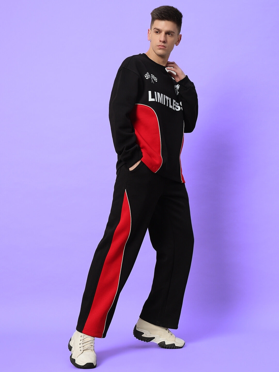WD FIREBALL COLORBLOCK CO-ORD (BLACK-RED)