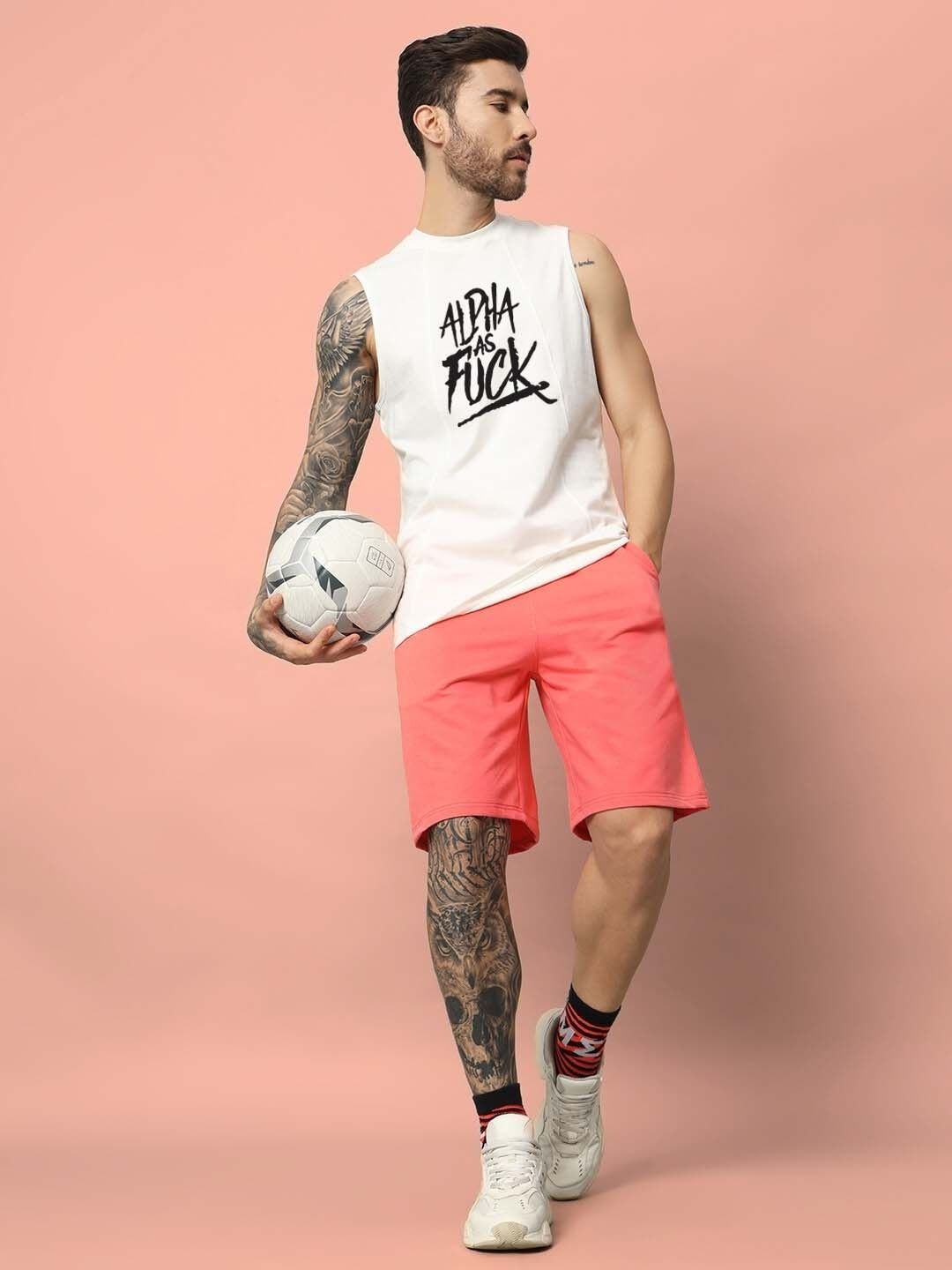 ALPHA AS FUCK GYM T-SHIRT (OFF WHITE)