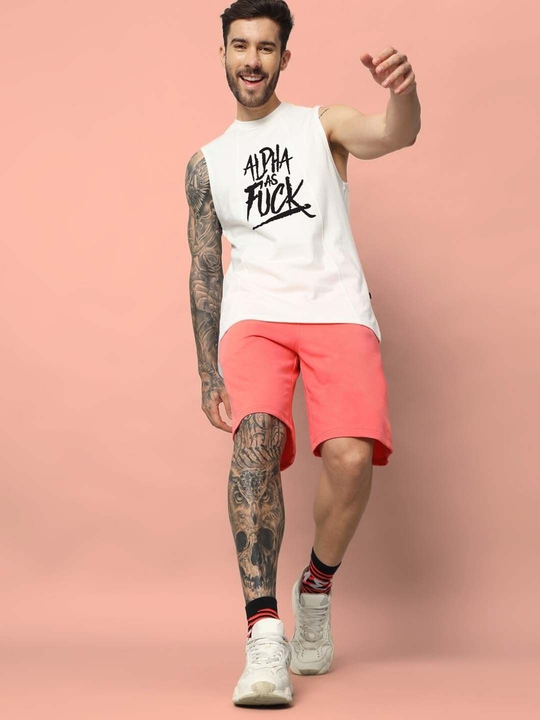 ALPHA AS FUCK GYM T-SHIRT (OFF WHITE)