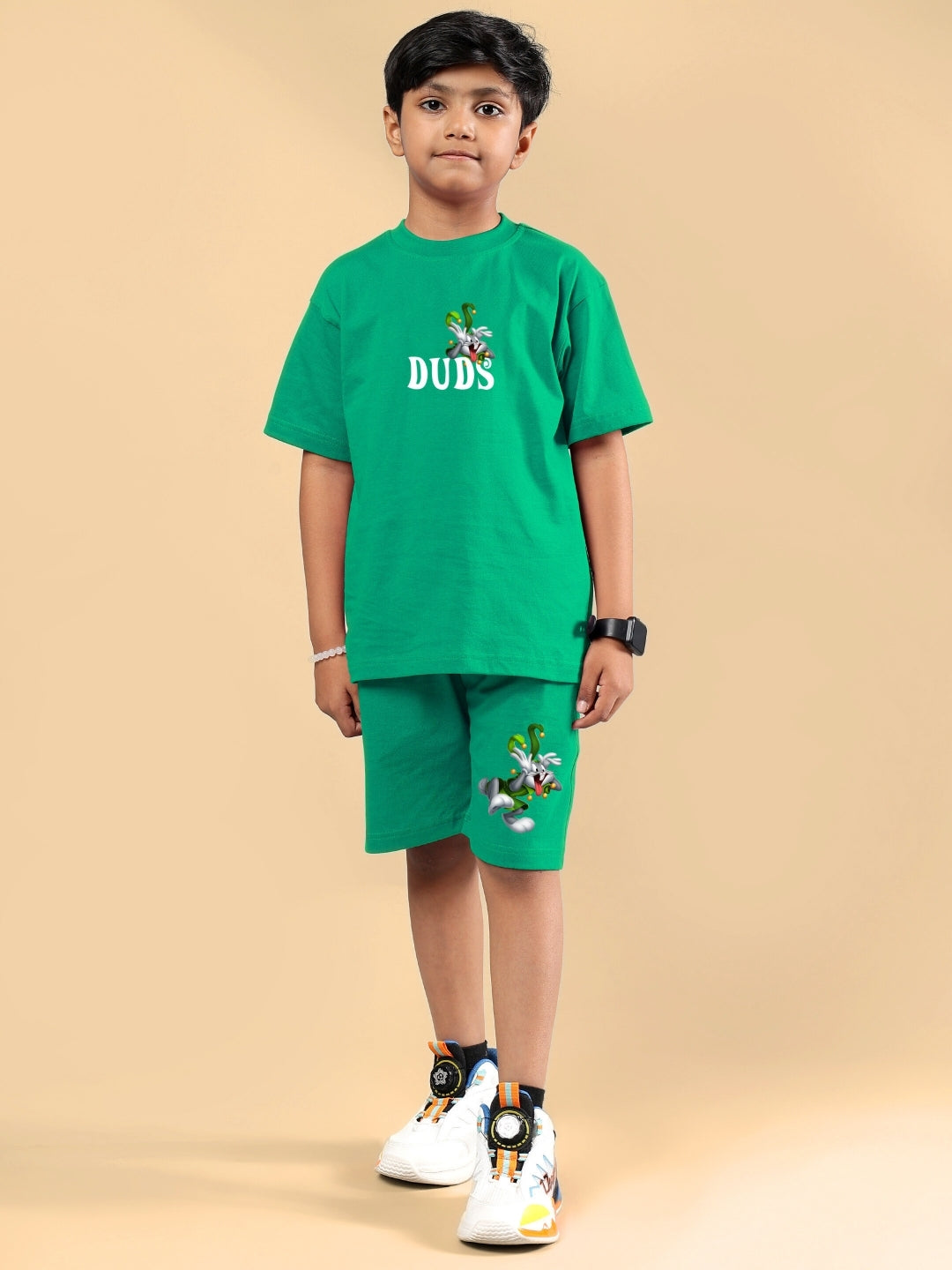 LOONEY TUNES PRINTED SHORTS FOR BOYS & GIRLS (GREEN)