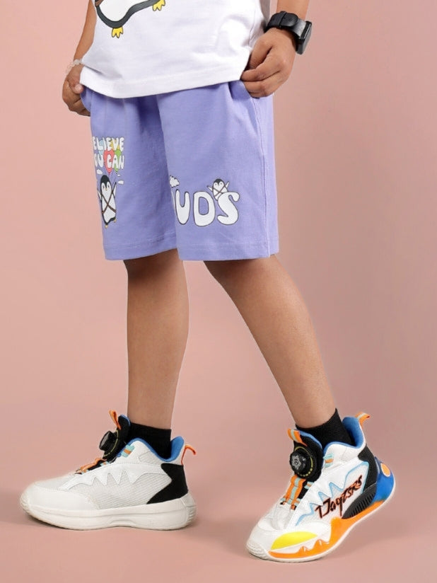 BELIEVE SHORTS FOR BOYS & GIRLS (LAVENDER)