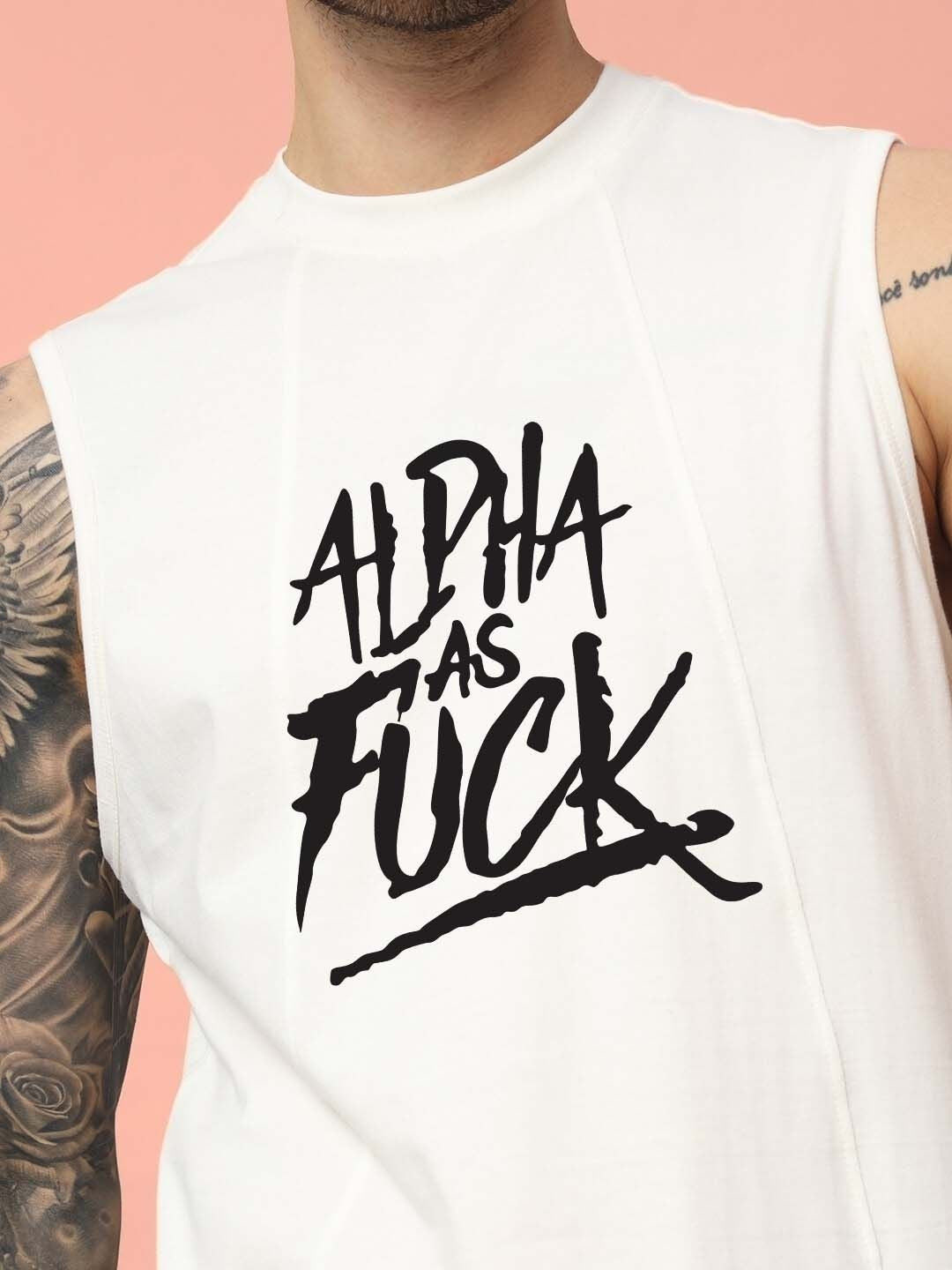 ALPHA AS FUCK GYM T-SHIRT (OFF WHITE)