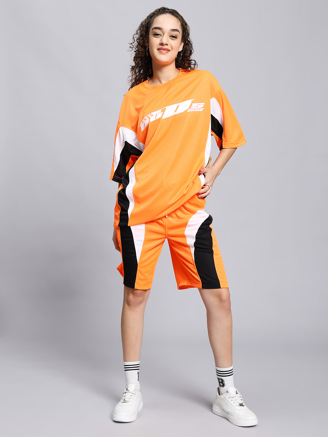 Women's Fifa Colorblock Co-Ord Set (Orange)