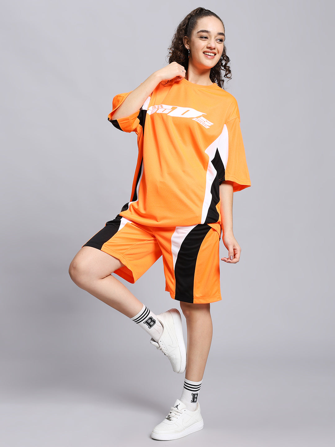Women's Fifa Colorblock Co-Ord Set (Orange)