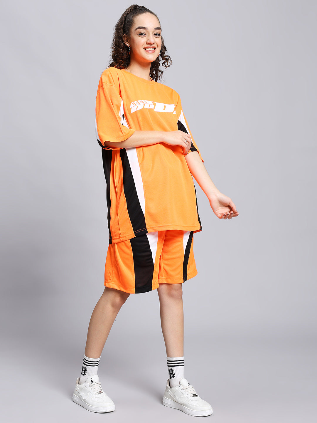 Women's Fifa Colorblock Co-Ord Set (Orange)