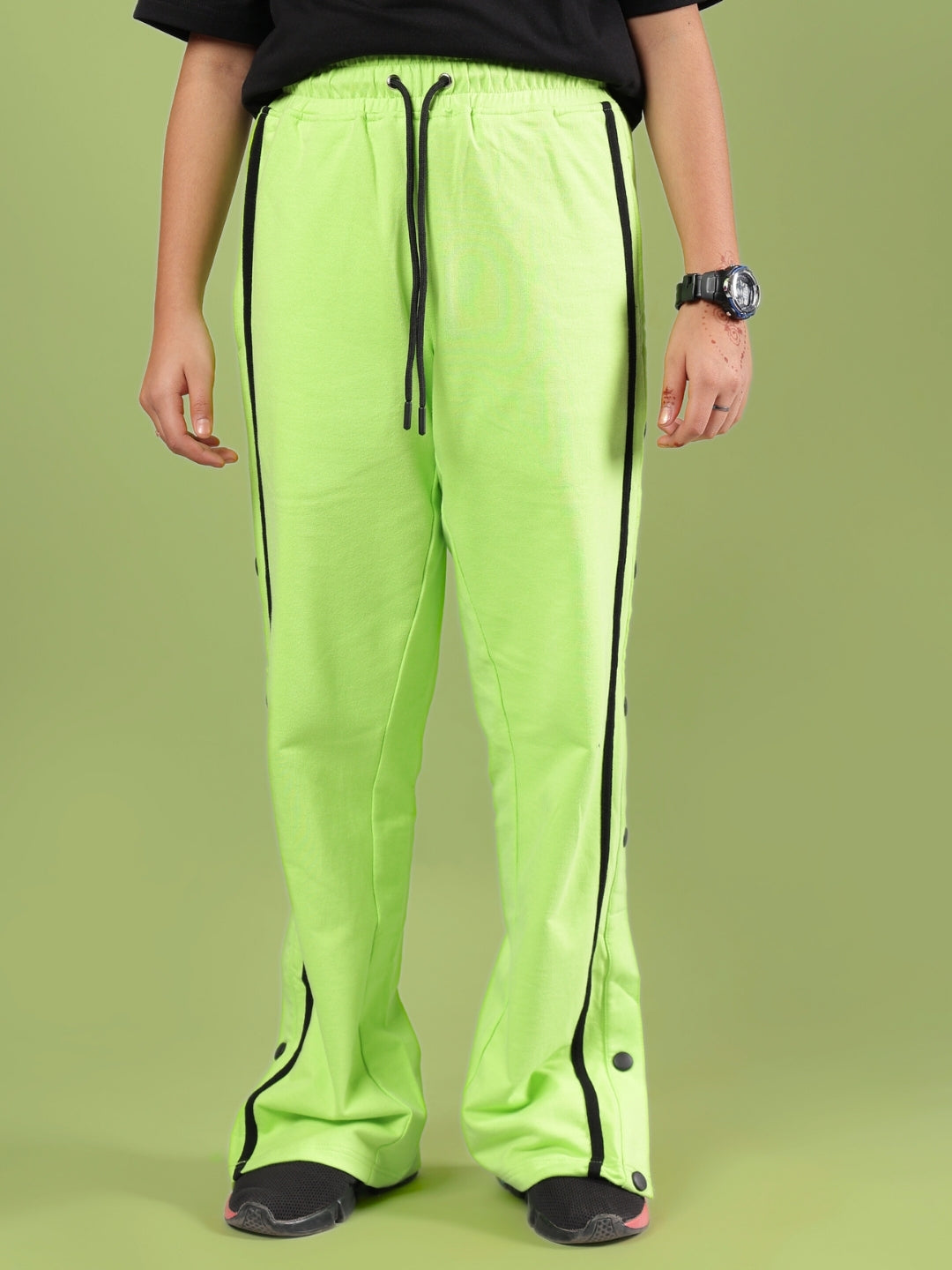 CONTRAST PANEL JOGGER FOR BOYS & GIRLS (NEON GREEN)