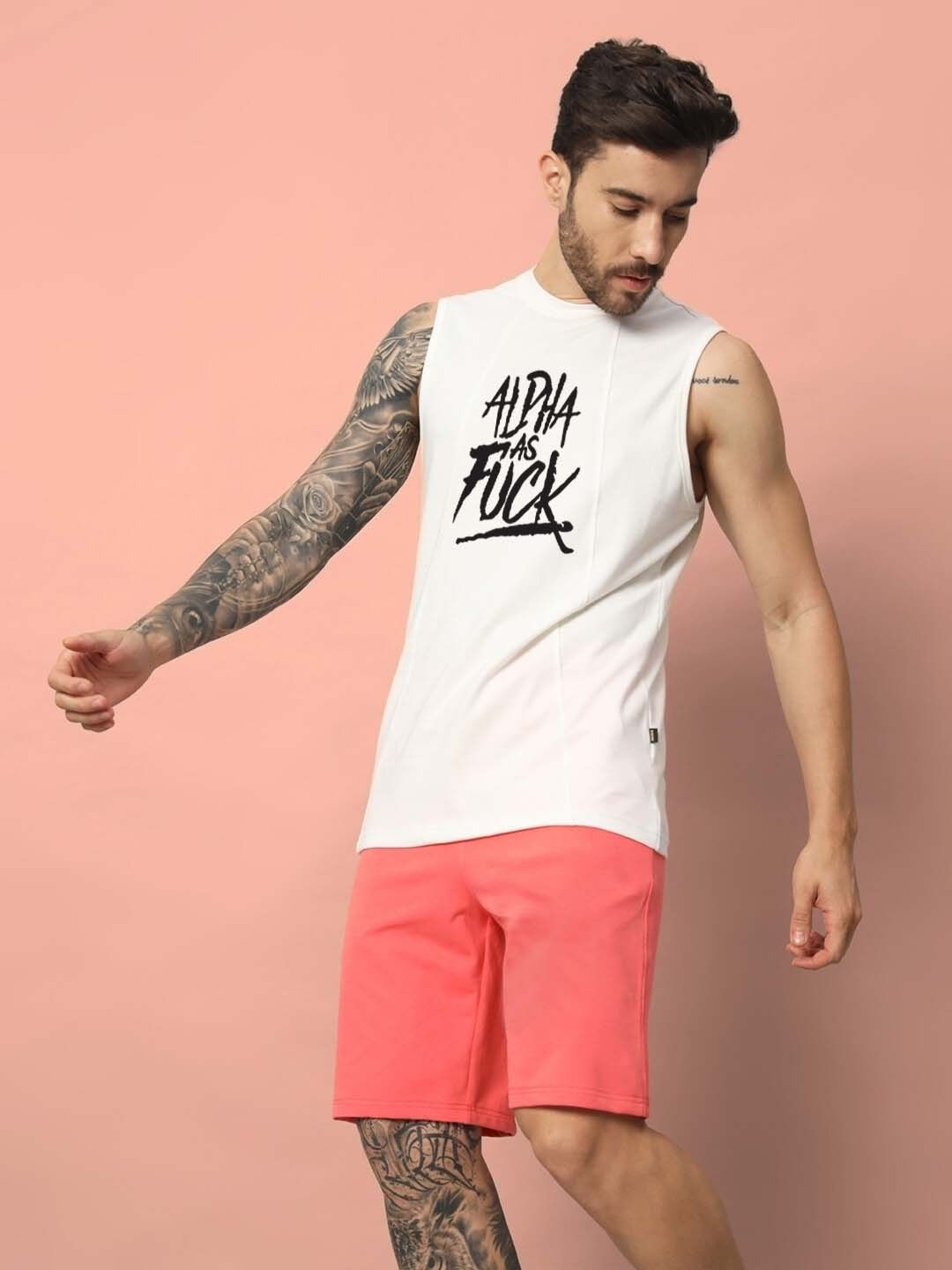 ALPHA AS FUCK GYM T-SHIRT (OFF WHITE)