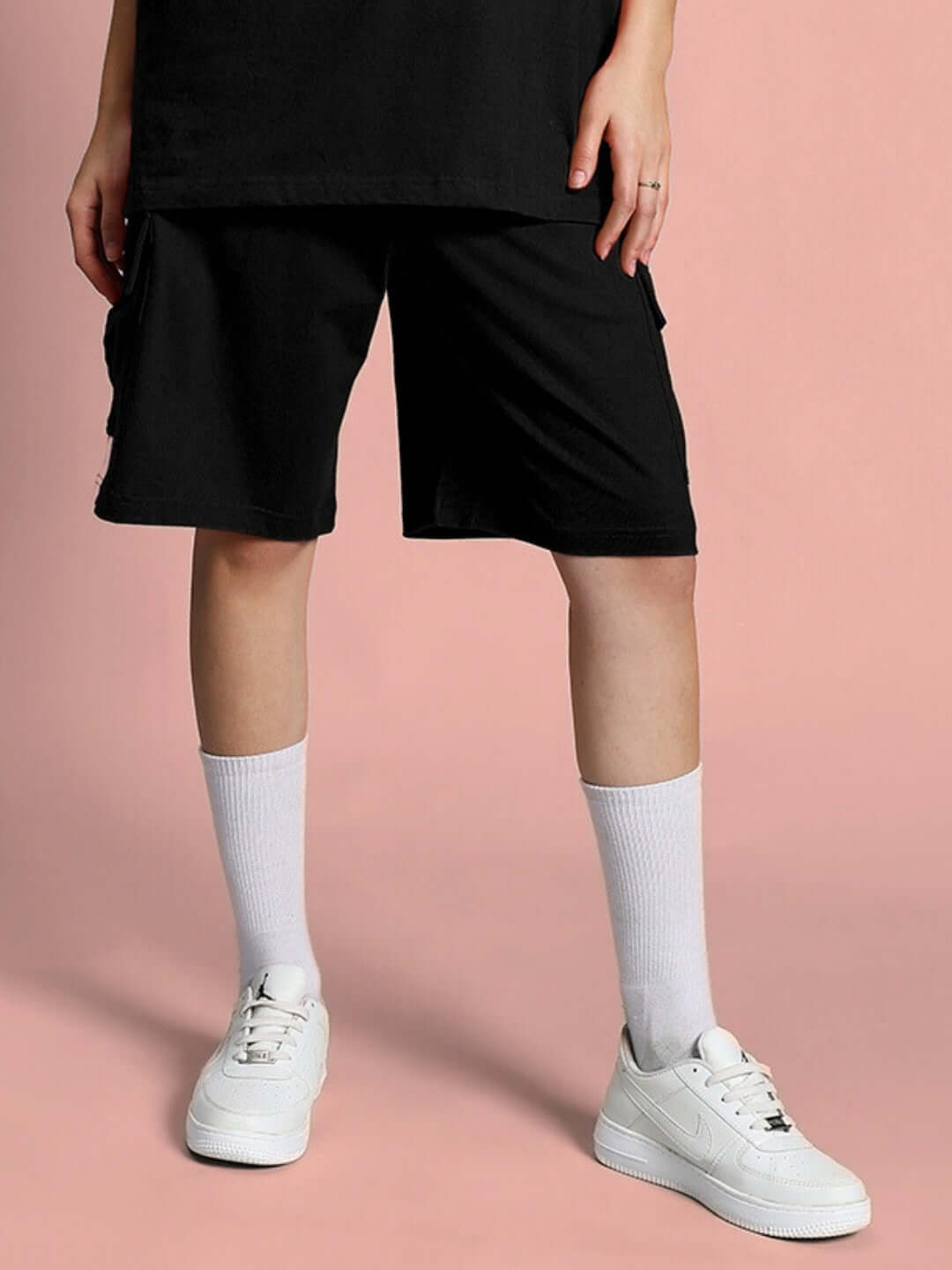 Women's Scotia Regular Fit Black Shorts with Custom Fit Option - Stylish summer wear for a personalized fashion experience.