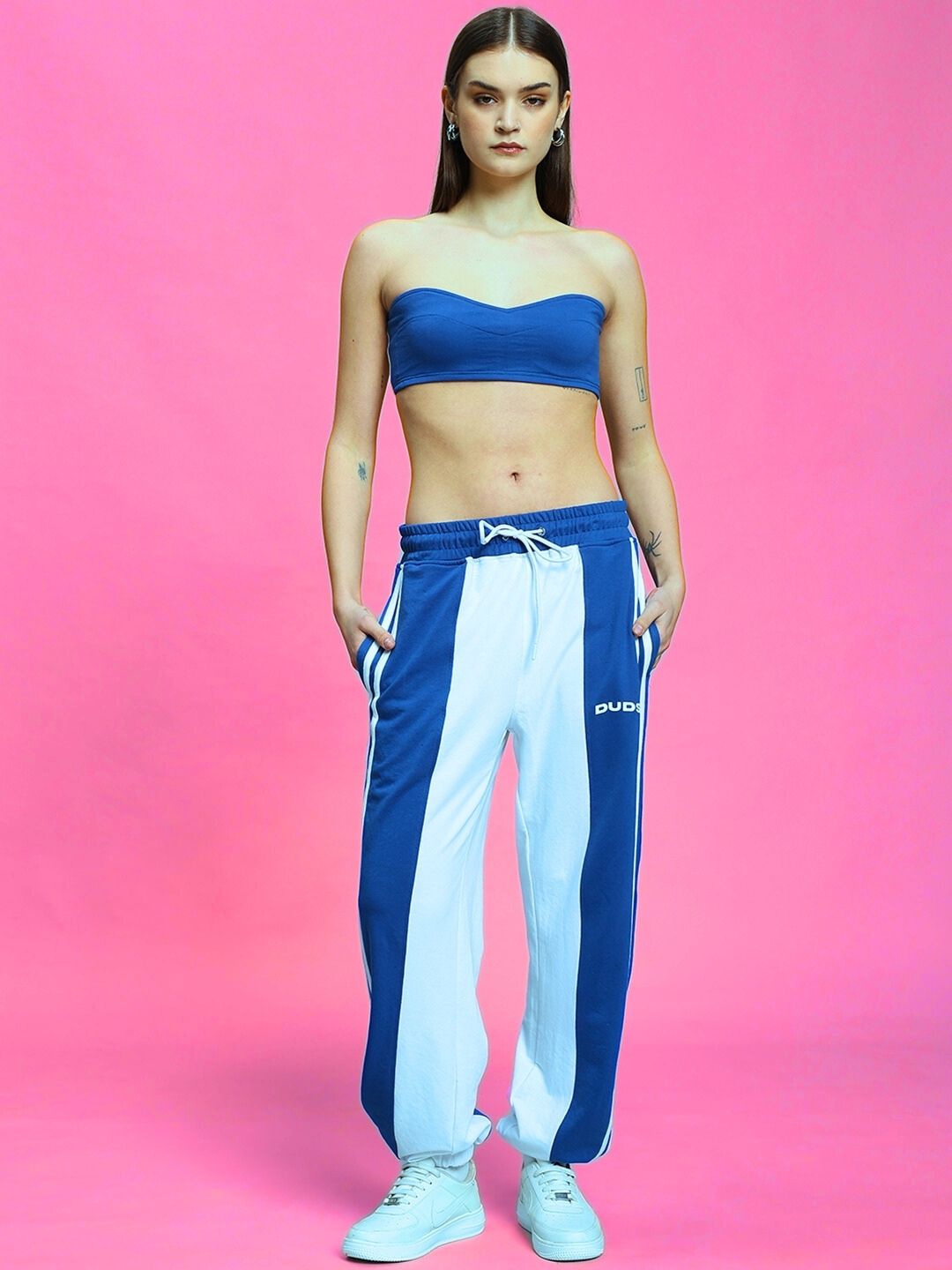 WOMEN'S AZORA CO-ORD SET (BLUE-WHITE)