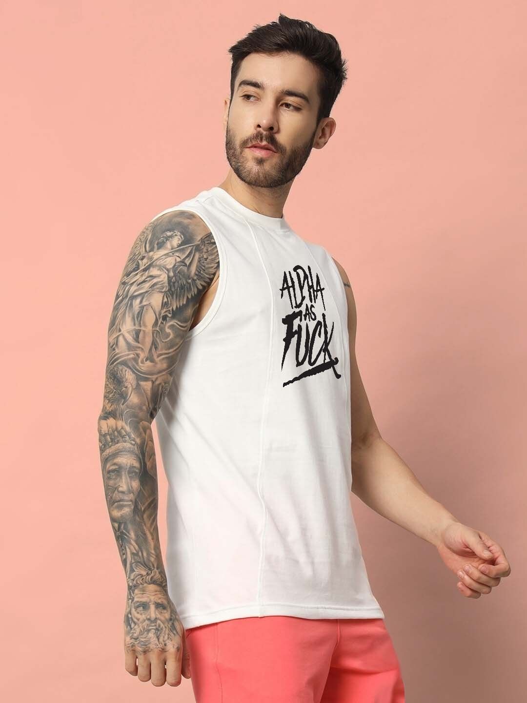 ALPHA AS FUCK GYM T-SHIRT (OFF WHITE)
