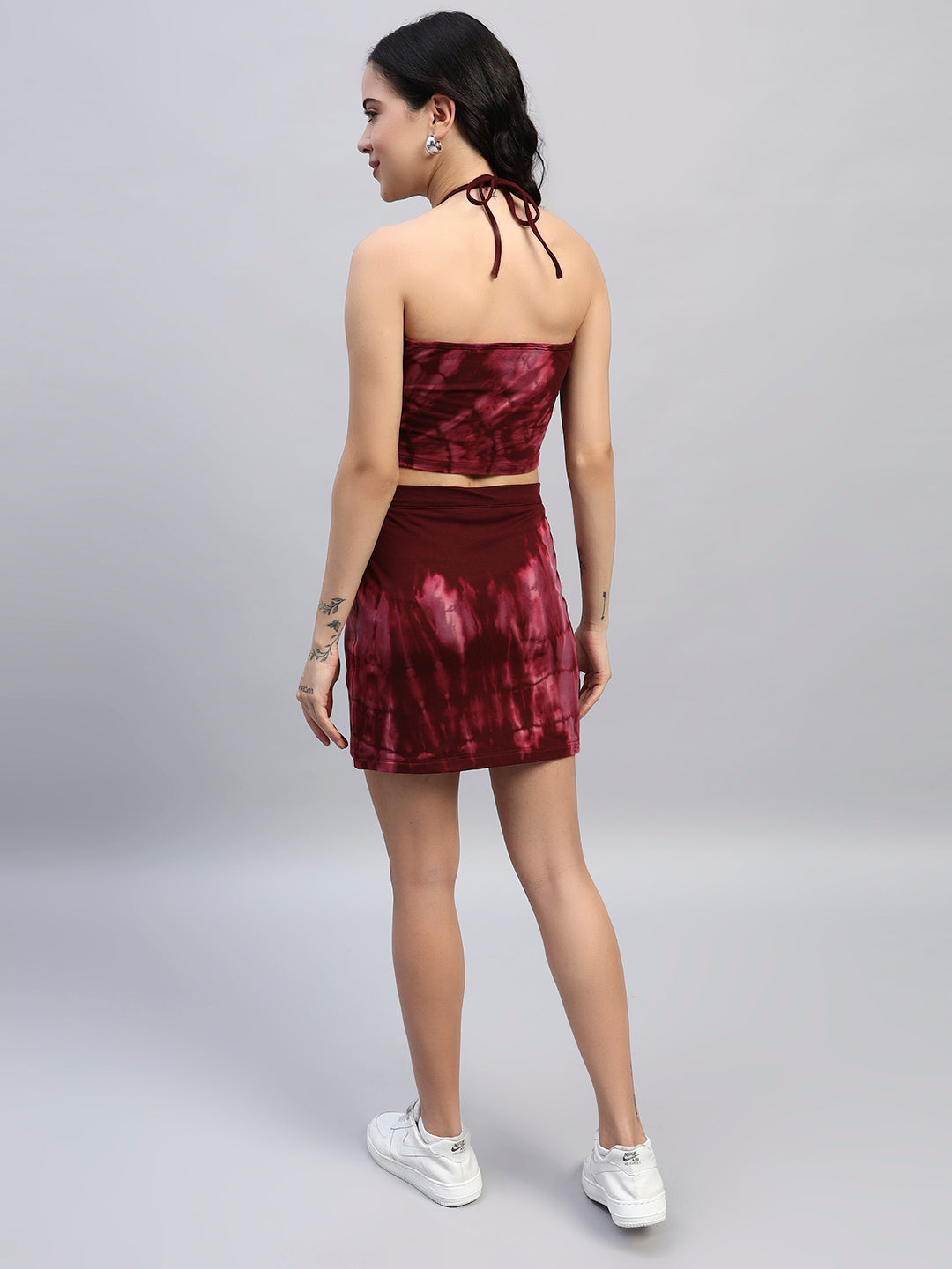 WOMEN'S LAYRA TIE-DYE CO-ORD SET (MAROON)