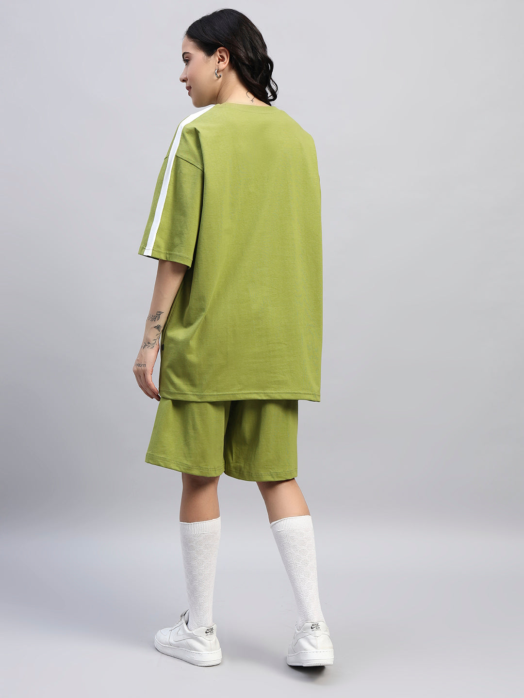 WOMEN'S WIDELINE SUMMER CO-ORD SET (OLIVE GREEN)