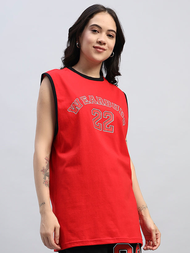 WOMEN'S AMIGA GYM T-SHIRT (RED)
