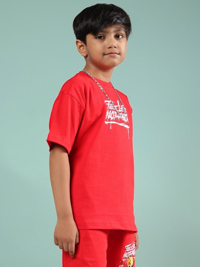 FEELS NOTHING T-SHIRT FOR BOYS & GIRLS (RED)