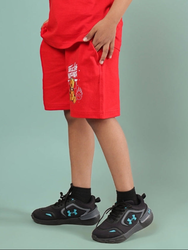 FEELS NOTHING SHORTS FOR BOYS & GIRLS (RED)