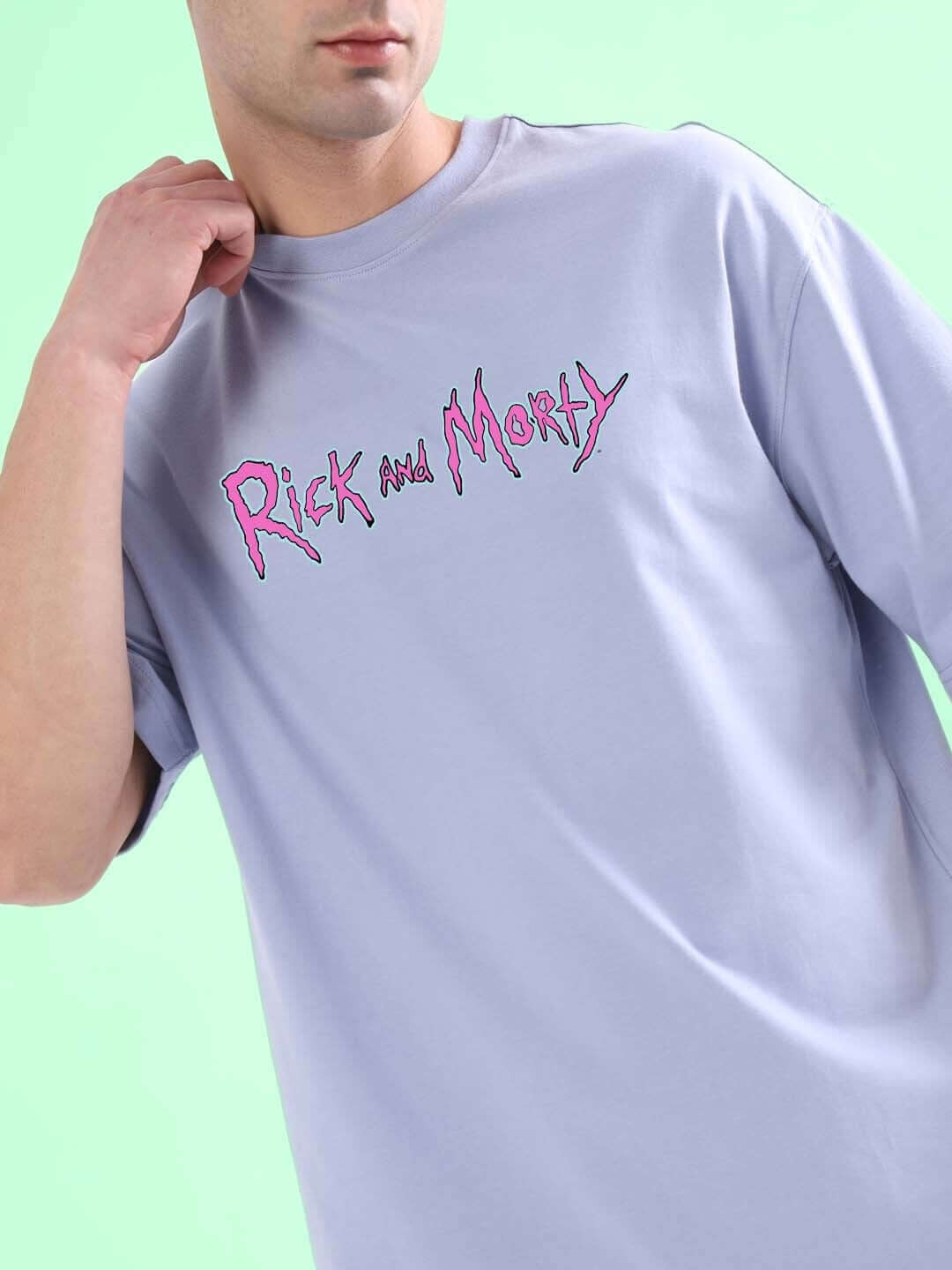 BACK IN TIME OVER-SIZED T-SHIRT LILAC featuring Rick and Morty design