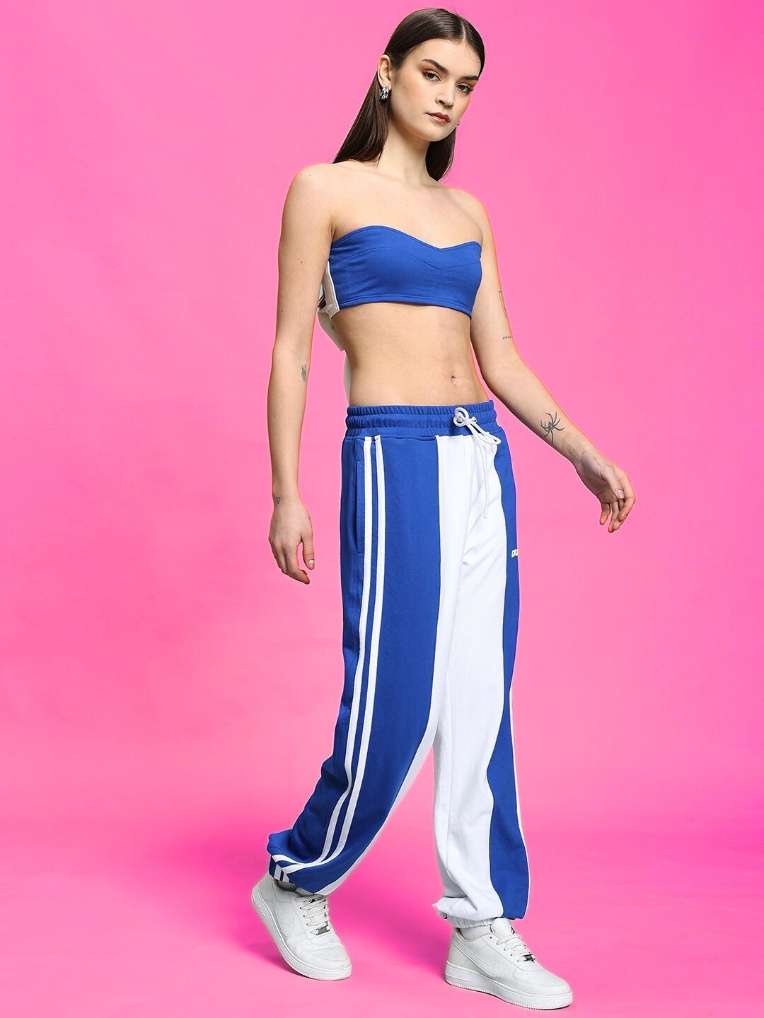 WOMEN'S AZORA CO-ORD SET (BLUE-WHITE)