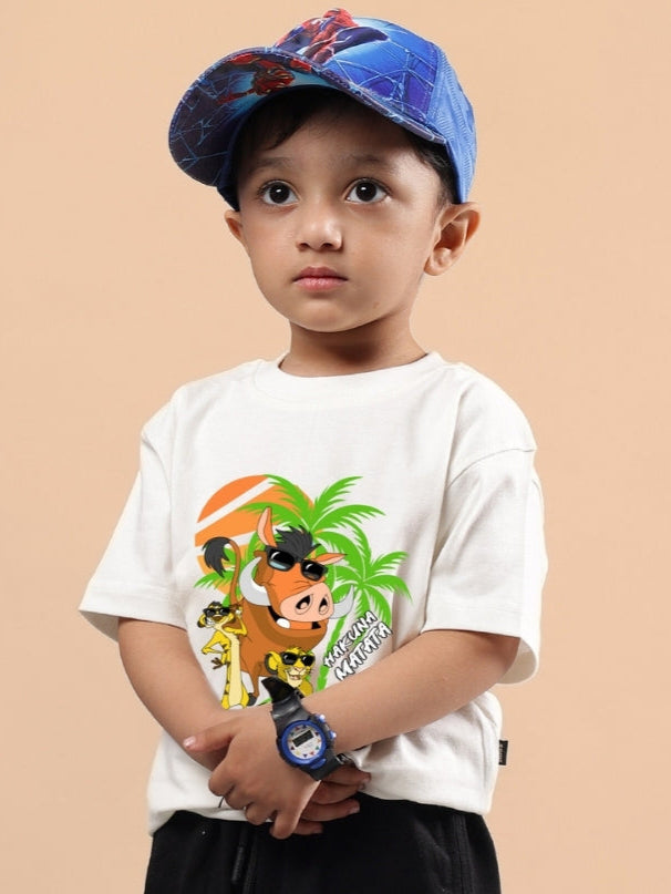 HAKUNA MATATA OVERSIZED T-SHIRT FOR BOYS & GIRLS (OFF WHITE)