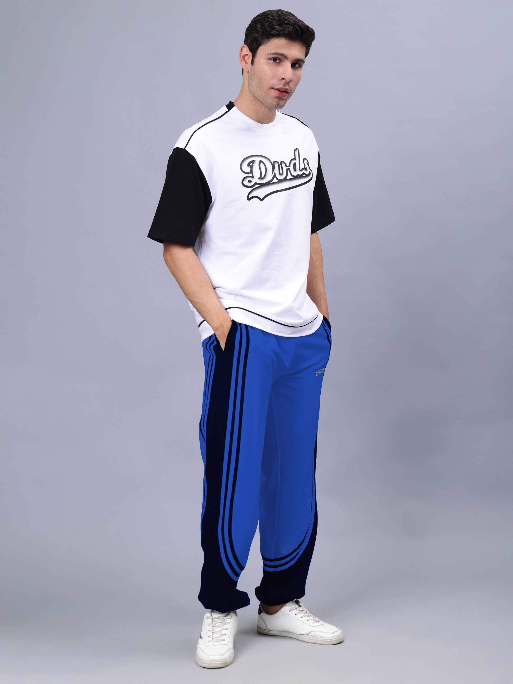 FRENZY CURVE CONTRAST JOGGERS (BLUE BLACK)