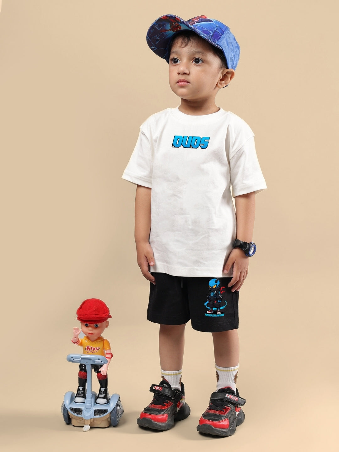 SAMURAI PRINTED SHORTS FOR BOYS & GIRLS (BLACK)