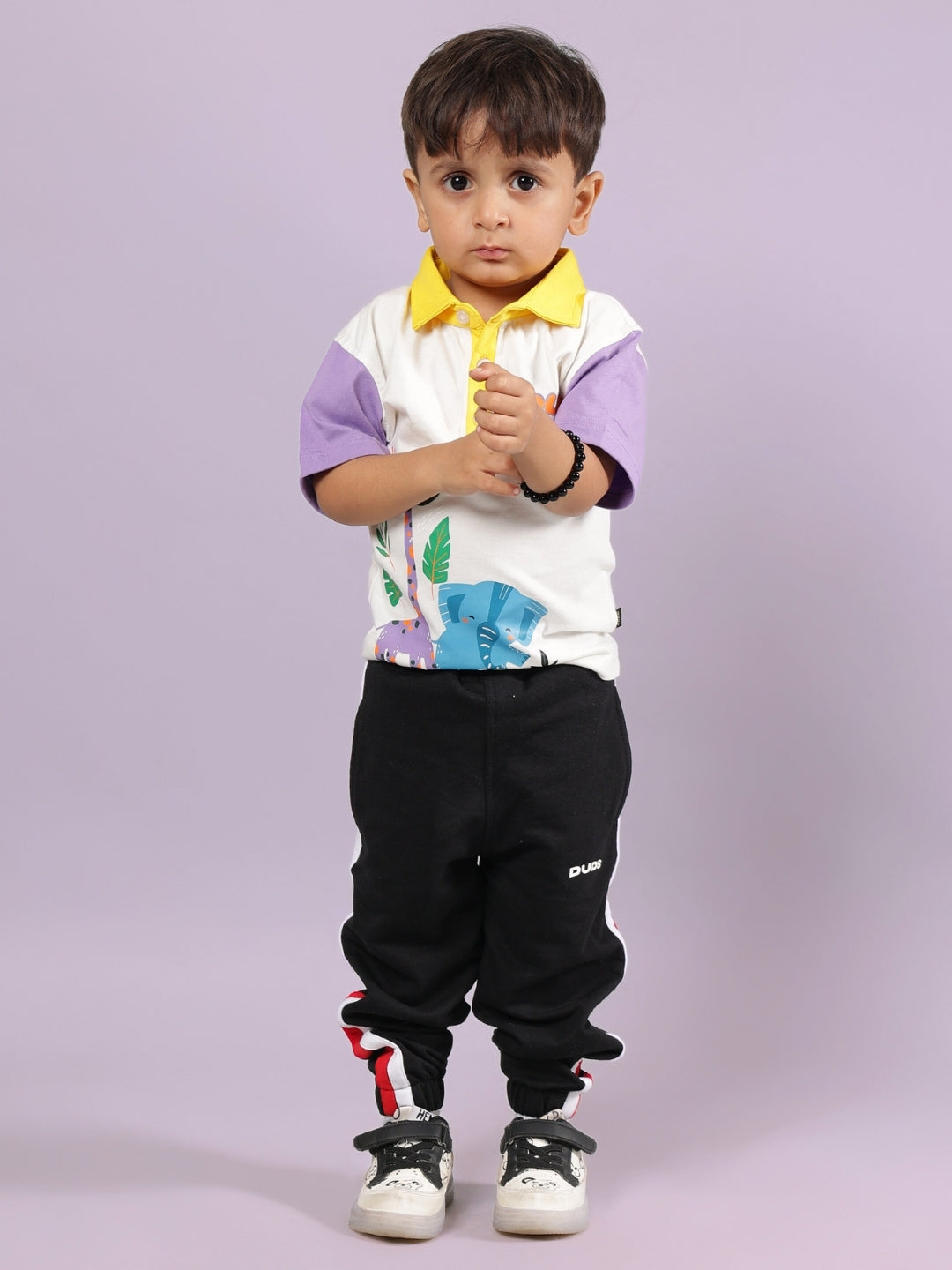 BORNEO CO-ORD FOR BOYS & GIRLS (OFF WHITE-BLACK)