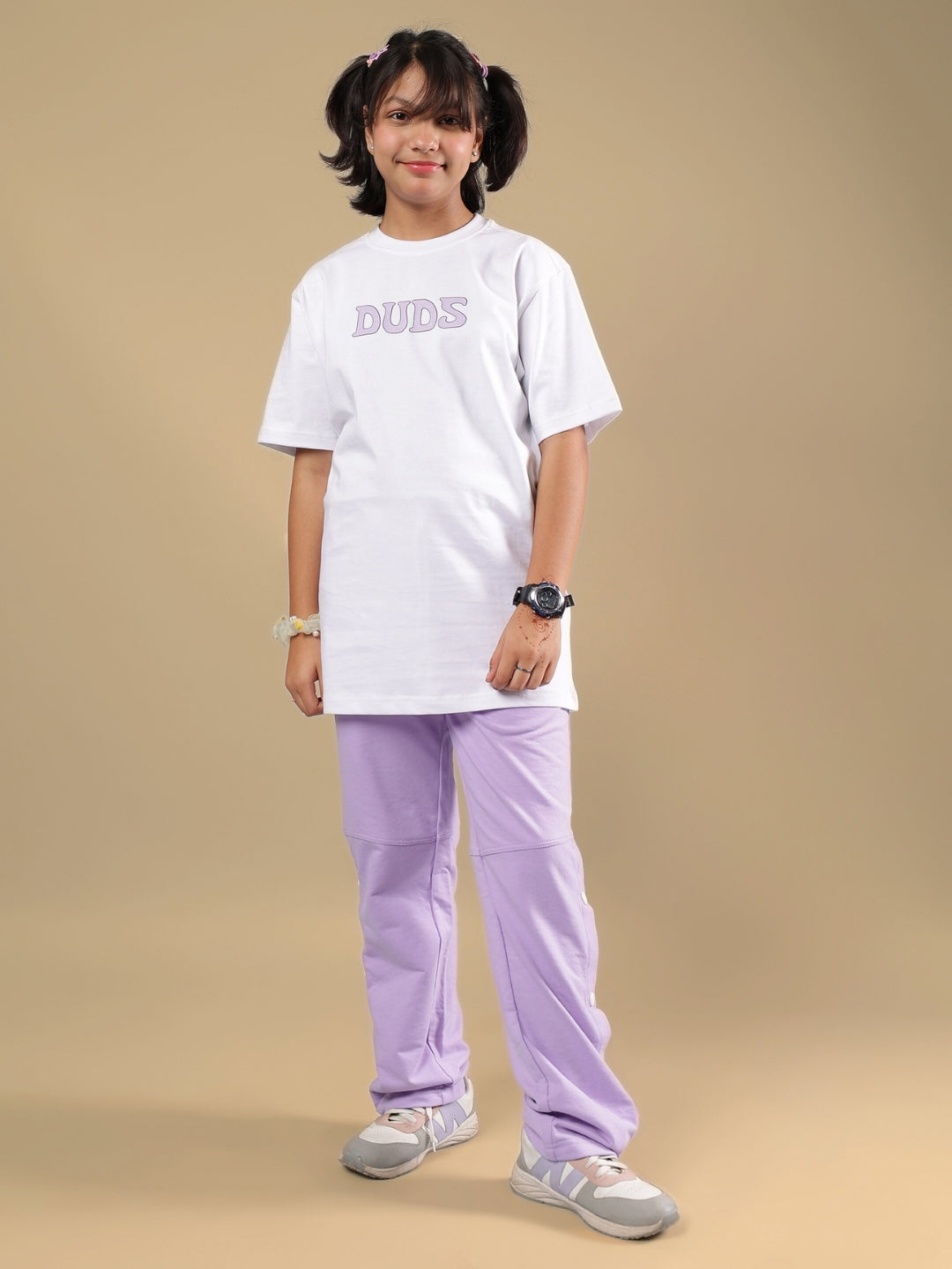 KNIGHT RYDER CO-ORD FOR BOYS & GIRLS (WHITE-LAVENDER)