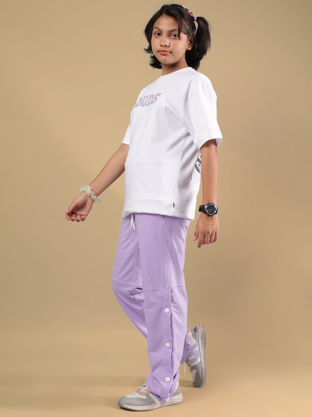 KNIGHT RYDER CO-ORD FOR BOYS & GIRLS (WHITE-LAVENDER)