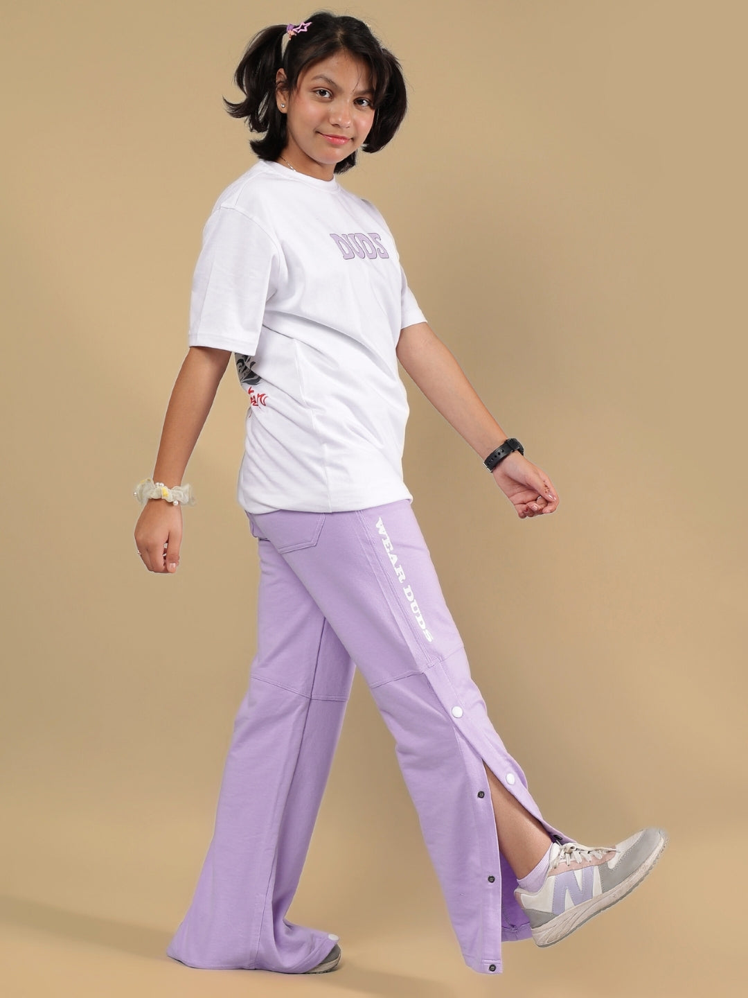 KNIGHT RYDER CO-ORD FOR BOYS & GIRLS (WHITE-LAVENDER)