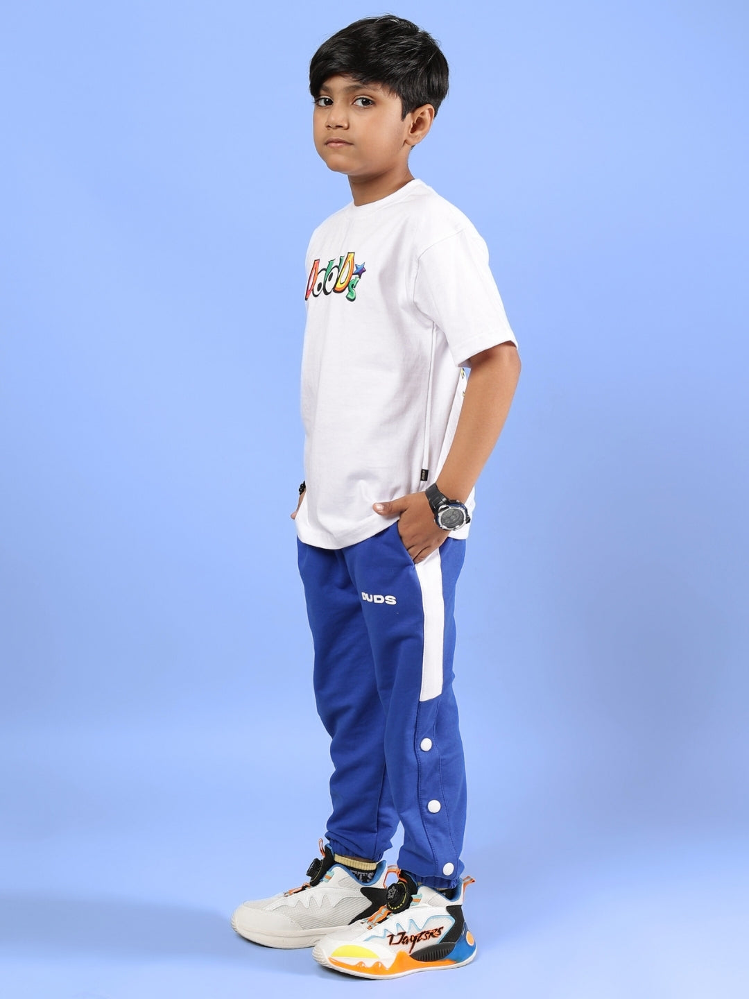 DUDS MONSTER CO-ORD FOR BOYS & GIRLS (WHITE-R BLUE)