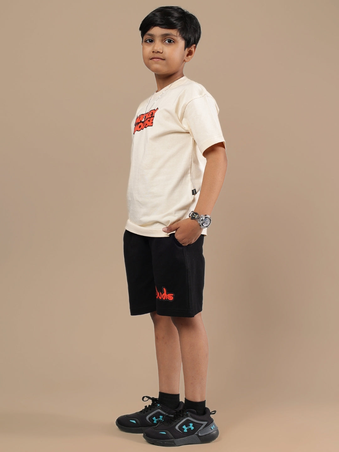 DUDS MOUSE CO-ORD FOR BOYS & GIRLS (BEIGE-BLACK)