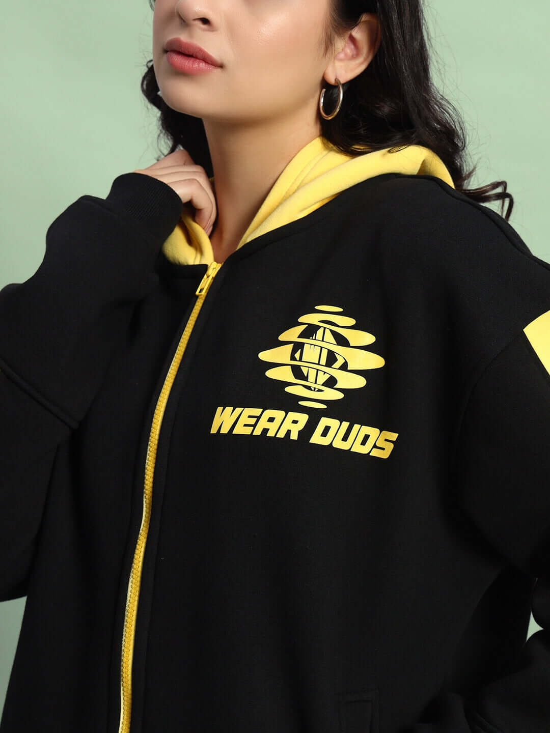 WOMEN'S CRUISER COLORBLOCK HOODIE (BLACK-YELLOW)