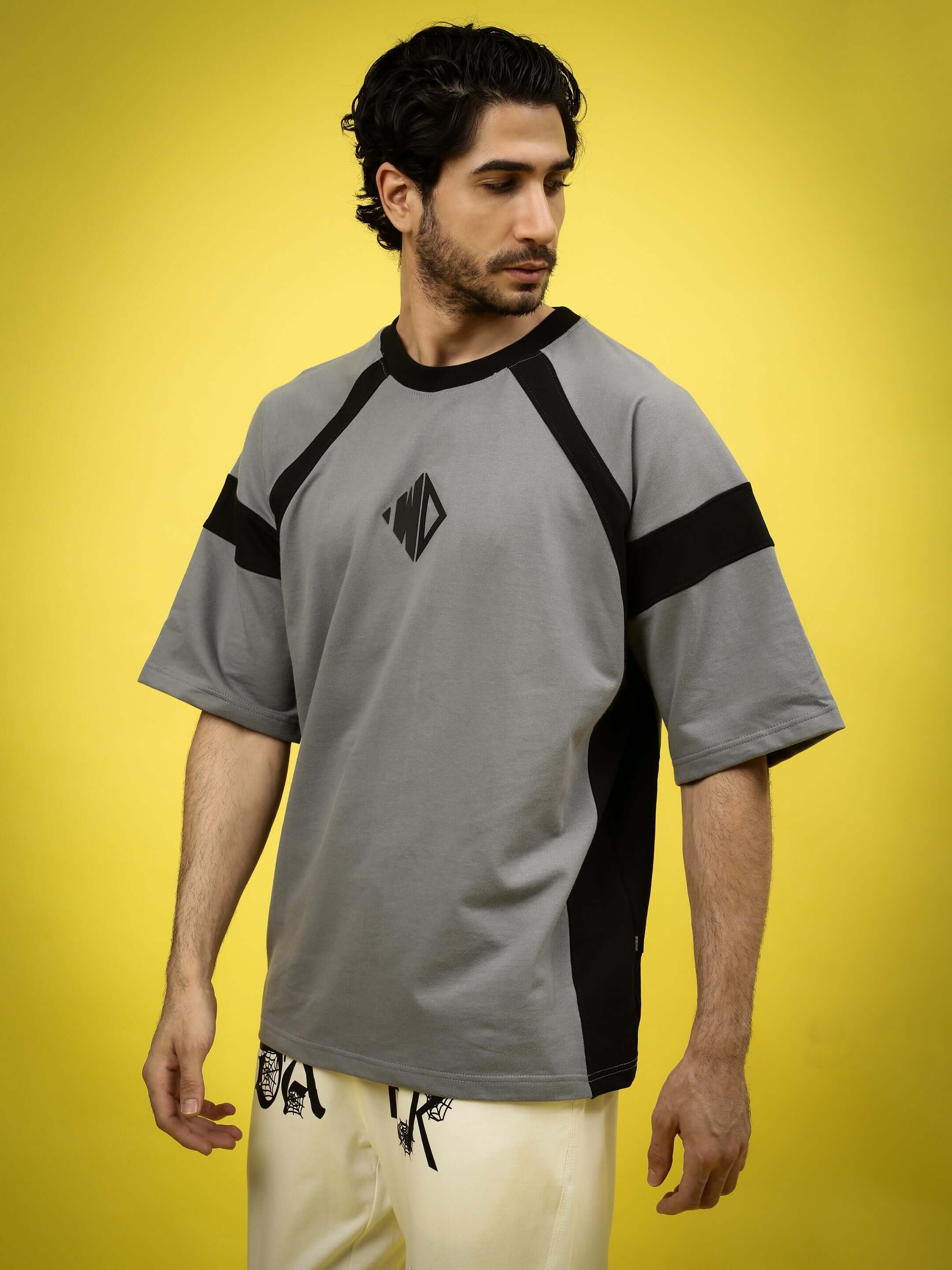 TURBO OVER-SIZED T-SHIRT SLATE GREY made from premium heavy gauge fabric with 97% cotton and 3% elastane, stylish design for men.