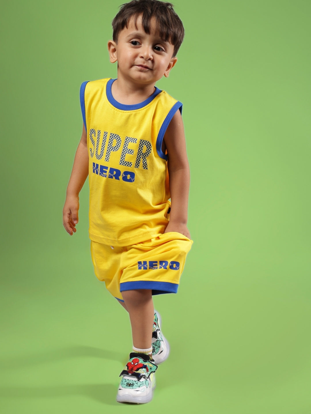 SUPER HERO SHORTS FOR BOYS & GIRLS (YELLOW)