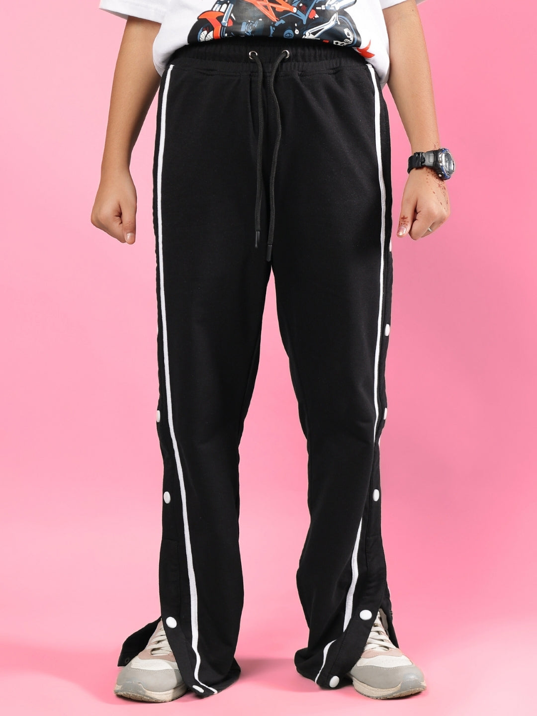 CONTRAST PANEL JOGGER FOR BOYS & GIRLS (BLACK)