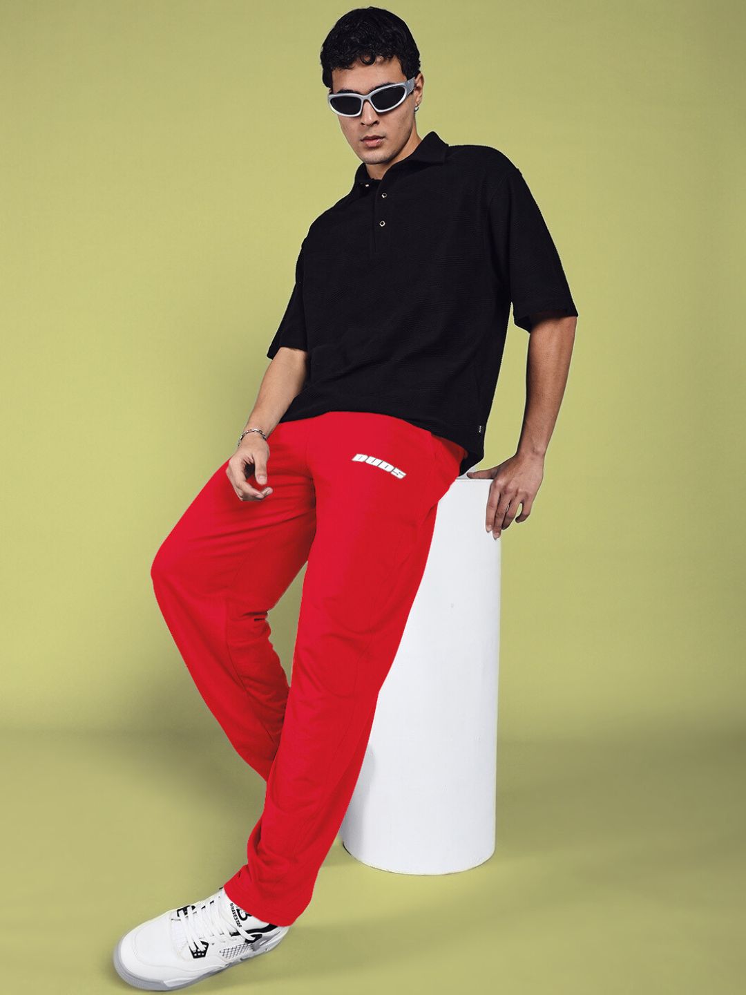 VANILLA RELAXED-FIT JOGGERS (RED)
