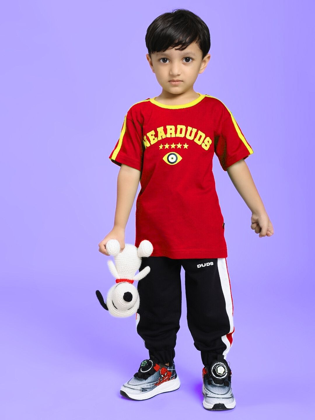 EMIRATI JOGGER FOR BOYS AND GIRLS BLACK BLACK RED