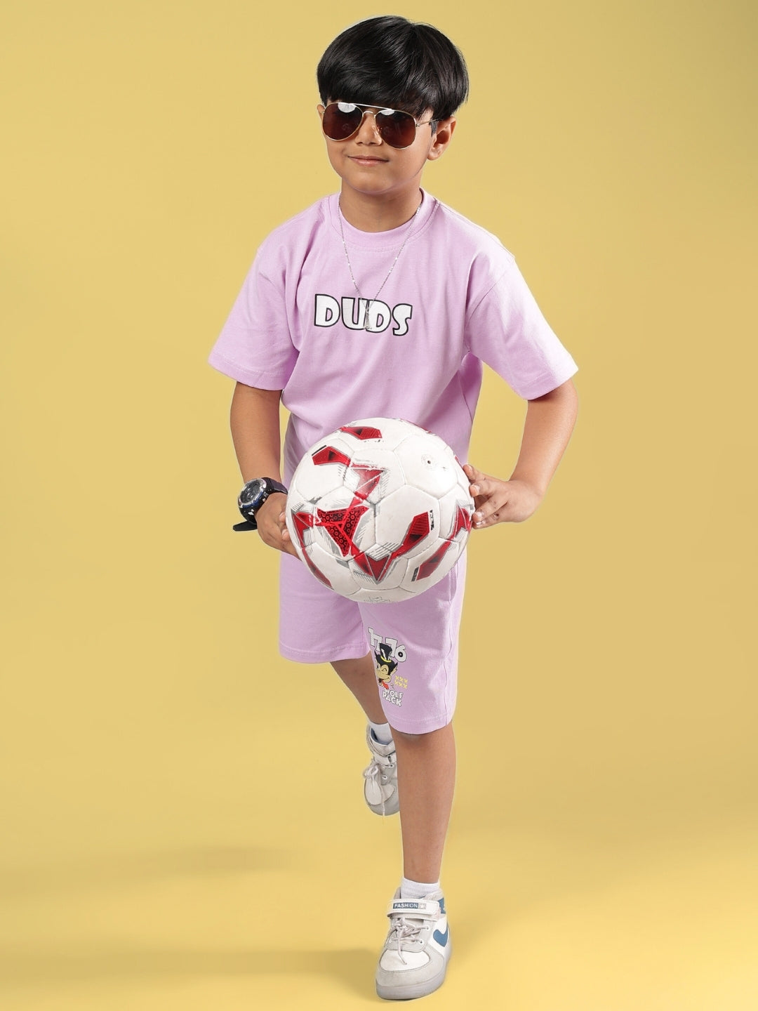 WOLF PACK SHORTS FOR BOYS & GIRLS (LILAC)