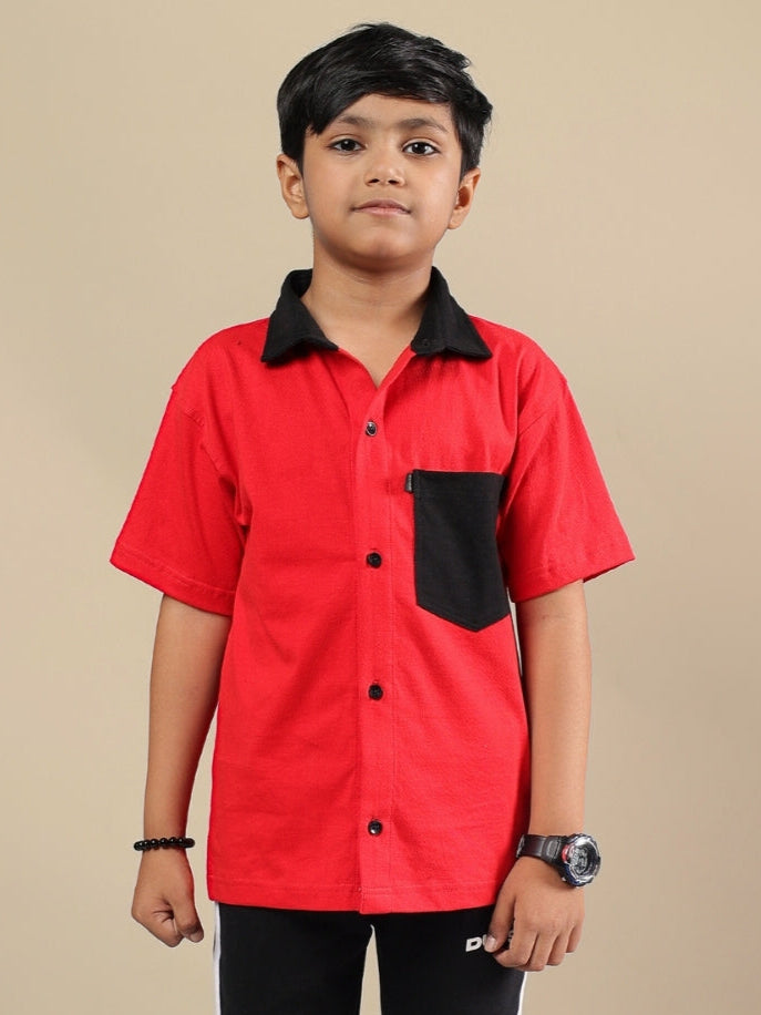 DORIC SHIRT FOR BOYS & GIRLS (RED BLACK)