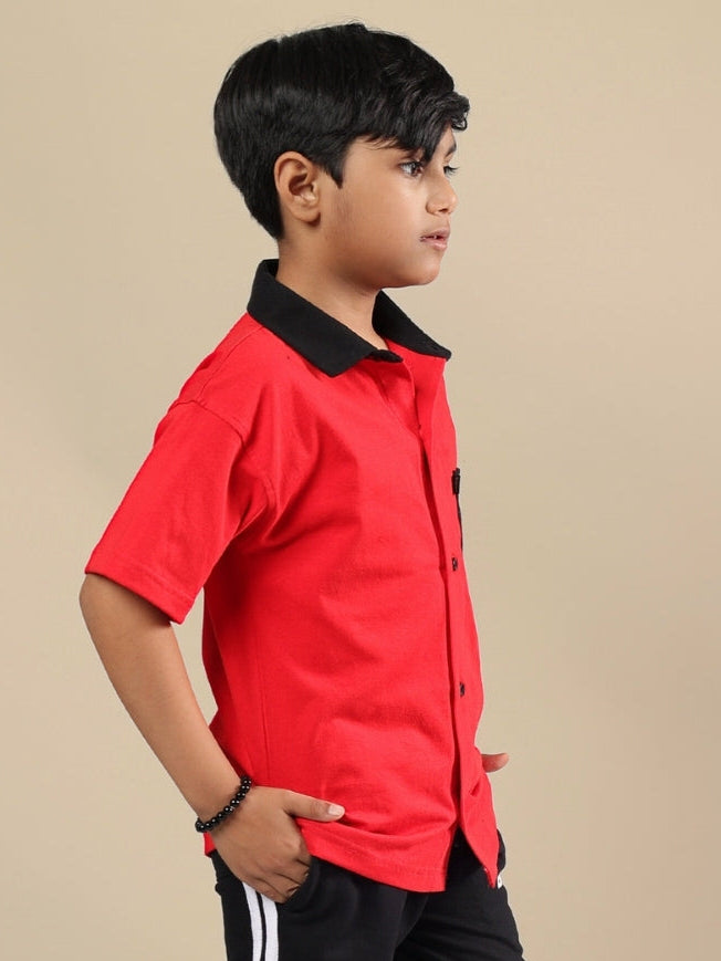 DORIC SHIRT FOR BOYS & GIRLS (RED BLACK)