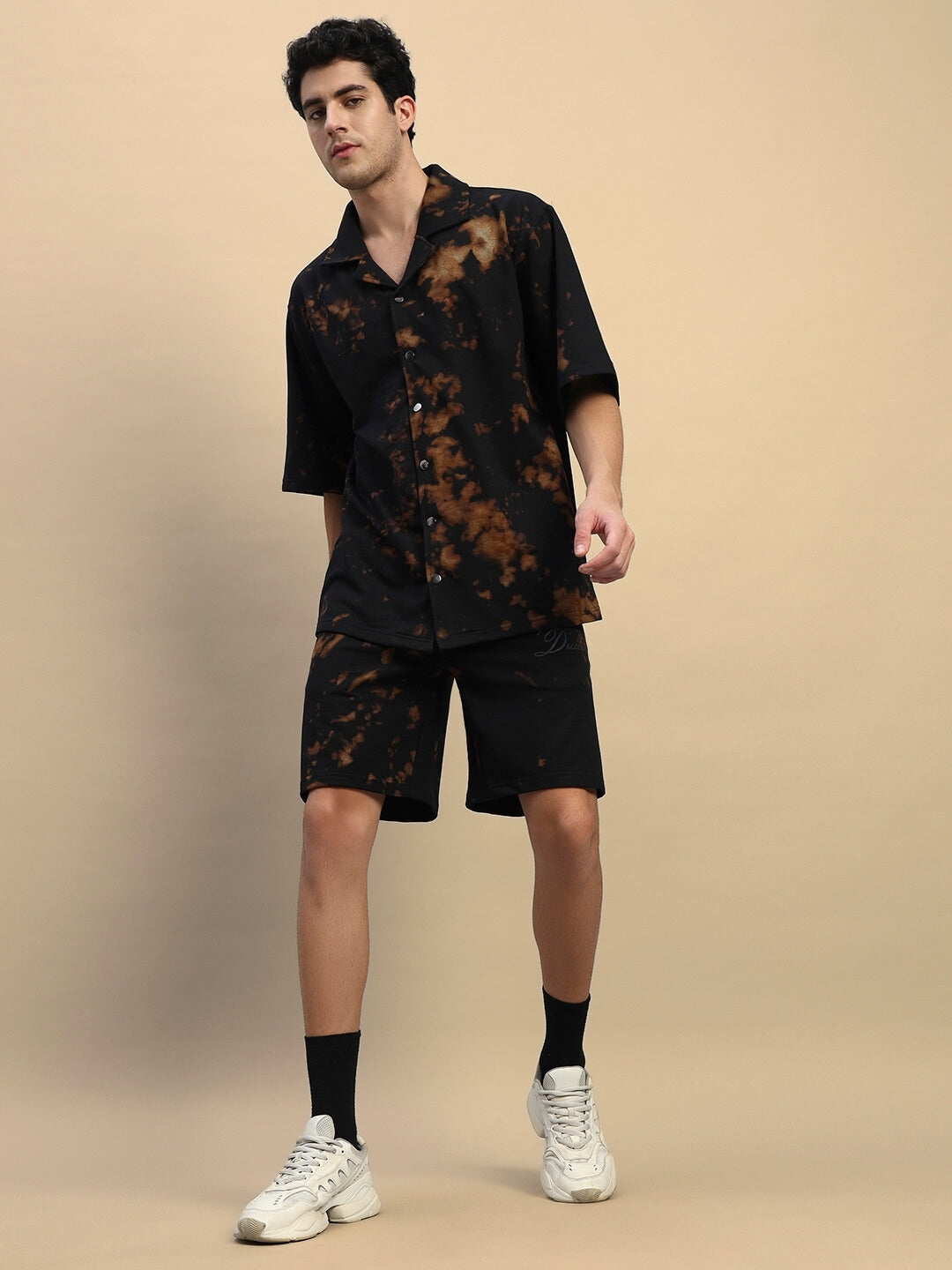 FEEL GOOD TIE-DYE CO-ORD SET (BLACK)