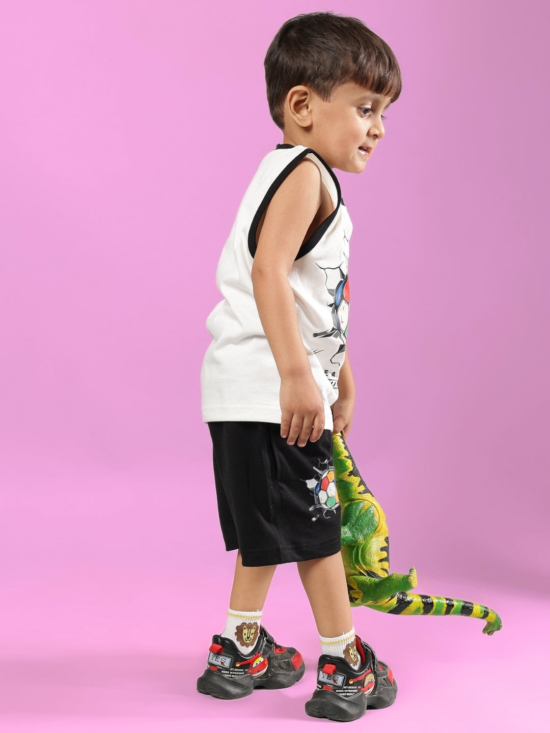 LAZIO CO-ORD FOR BOYS & GIRLS (OFF WHITE-BLACK)