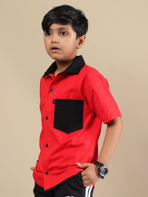 DORIC SHIRT FOR BOYS & GIRLS (RED BLACK)