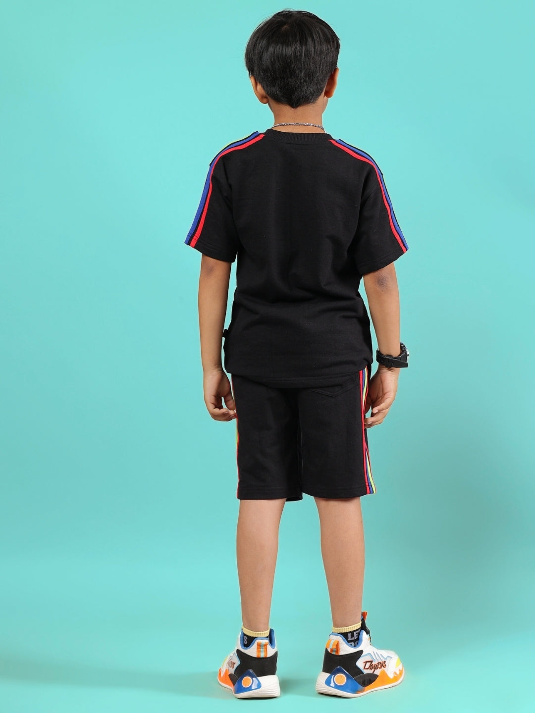 RAINBOW SUMMER CO-ORD FOR BOYS & GIRLS (BLACK)