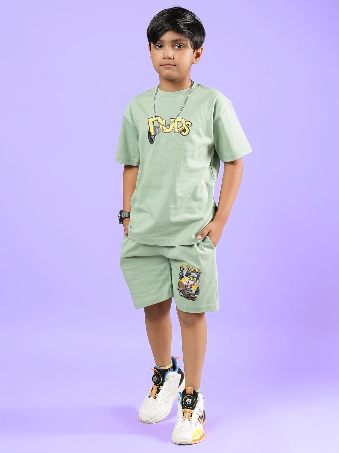 DUCK TALES CO-ORD FOR BOYS & GIRLS (NYANZA GREEN)